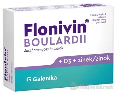 Flonivin BOULARDII (Saccharomyces boulardii + vitamín D3 + zinok) 30cps
