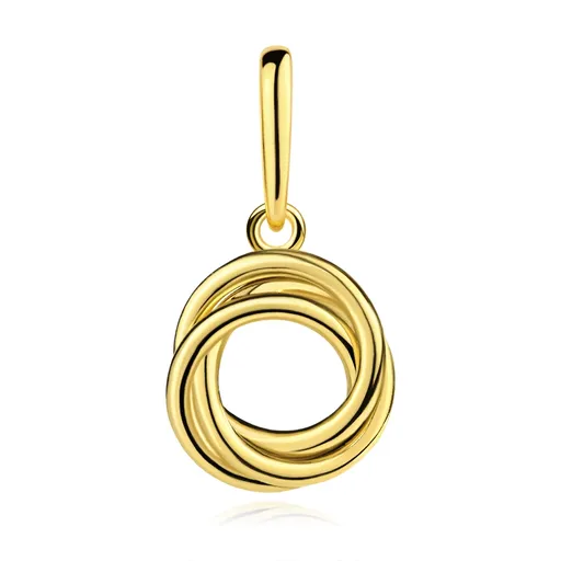 Prívesok 9K žlté zlato, tri prepletené kruhy