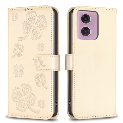 ART CLOVER Peňaženkový obal pre Motorola Moto G04 / G24 / G24 Power zlatý