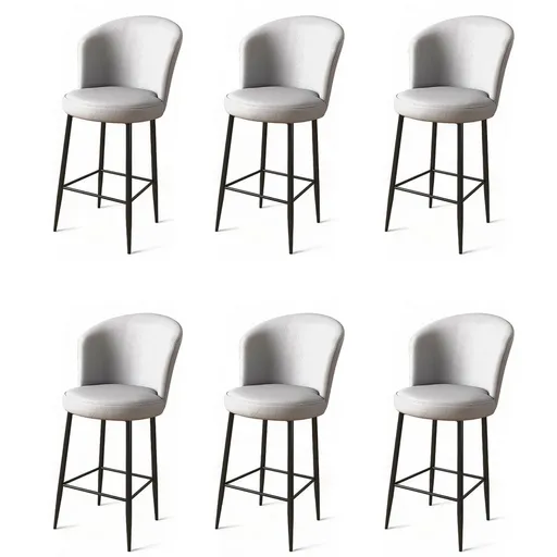 Súprava barových stoličiek Uras Grey and Black, 6 ks, 6 ks