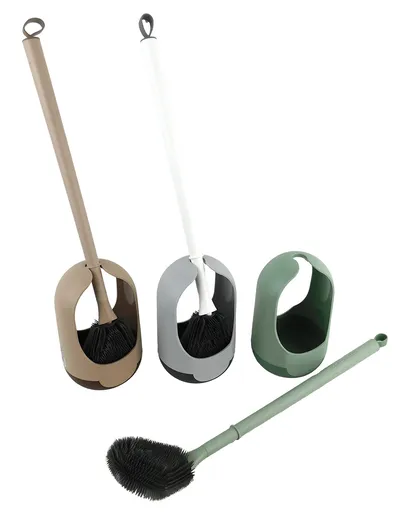 MAKRO - Kefa na WC set rôzne farby, umelá hmota / silikón, výška 50cm, zohnutá