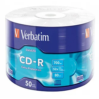 Verbatim CD-R, 43787, Extra Protection, 50-pack, 700MB, 52x, 80min., 12cm, bez možnosti potlače, wrap, pre archiváciu dať