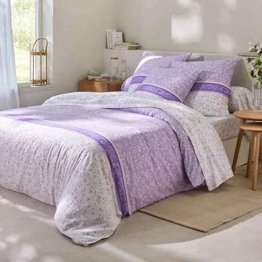 Bavlněné povlečení Constance, lila, 140 x 200 cm