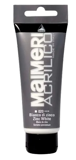 MAIMERI ACRILICO - Akrylové farby 020 - zinc white, 0,2 L