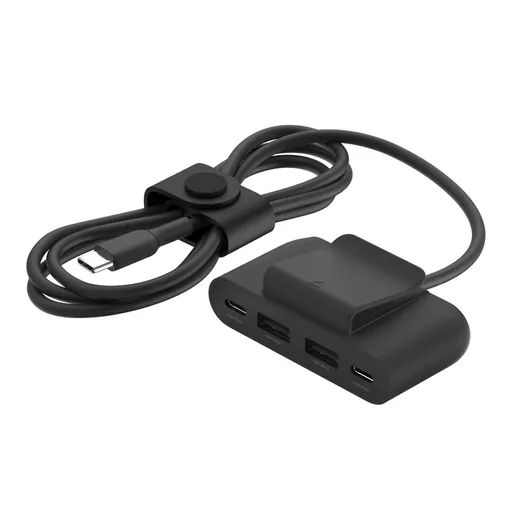 Belkin BOOST CHARGE ™ 4-portový USB Power Extender (2xUSB-C, 2xUSB-A) až 30W + 2m USB-C kábel, čierna