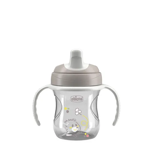 Chicco Training Cup tréningový hrnček s držadlami Grey 200 ml