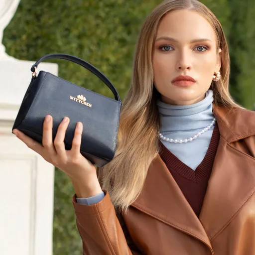 Mini kufrík z jašteričej kože granátový