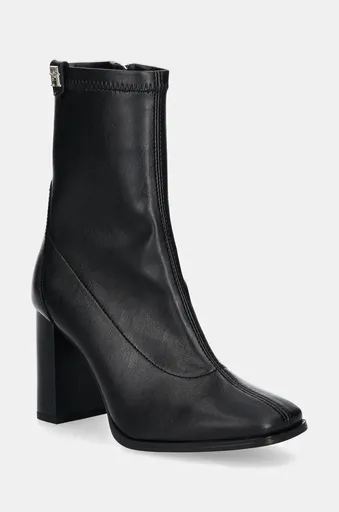 Členkové topánky Tommy Hilfiger PARTY LEATHER SOCK HEEL BOOTIE