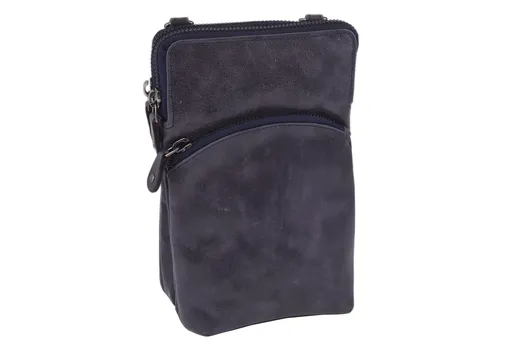 Dámska kožená crossbody kabelka modrá 2511538