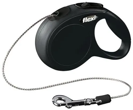 Vodítko Flexi Classic NEW lanko M 5 m čierne (do 20 kg)