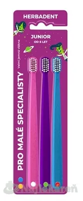 HERBADENT JUNIOR Zubná kefka Veľmi jemná od 6 rokov 3 ks