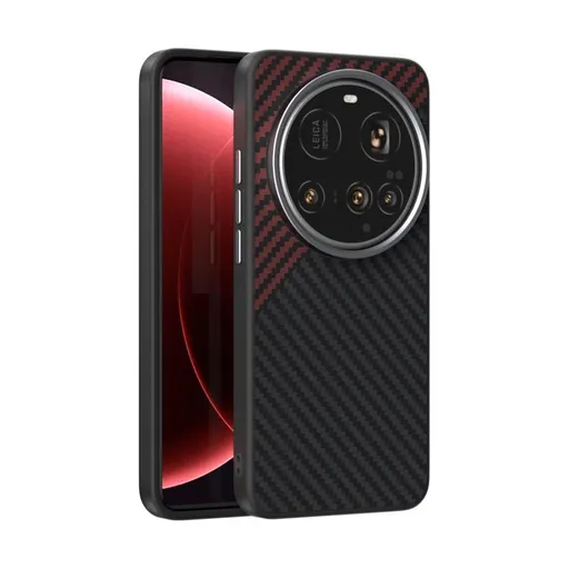 ABEEL C CARBON Ochranný kryt pre Xiaomi 15 Ultra BLACK RED