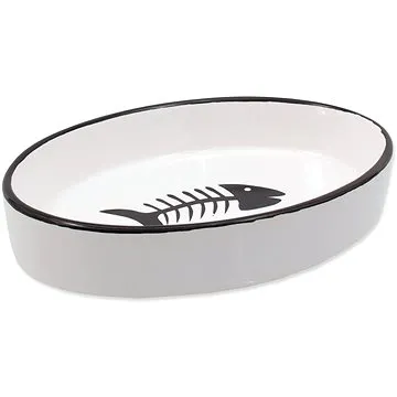 MAGIC CAT Miska keramická ovál s rybkou 16 × 11 × 3 cm (8595091780686)