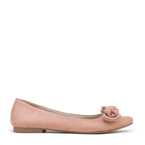 Dámske baleríny z ekosemišu s mašľou 98-DP-204-P