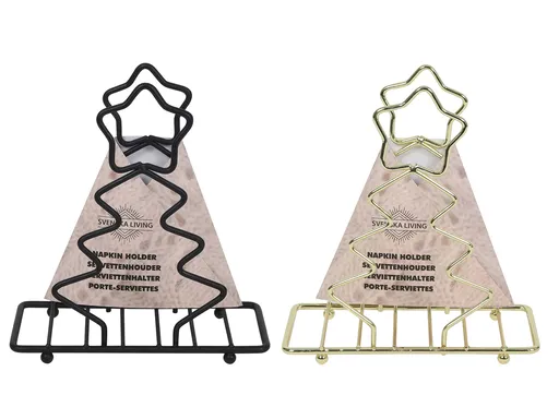 HIT DRŽIAK NA OBRÚSKY VIANOČNÝ STROMČEK ZLATÝ/ČIERNY