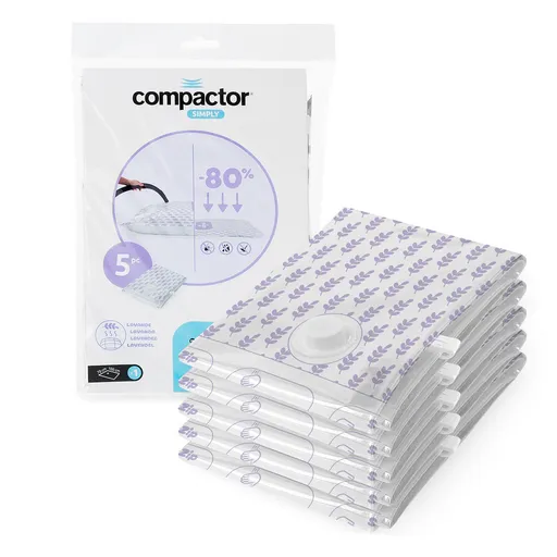 Compactor Set vákuových úložných vriec Compress L Levanduľa 100 l, 70 x 100 cm, 5 ks, 5 ks