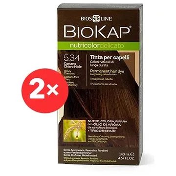 BIOKAP Nutricolor Delicato Honey Chestnut Gentle Dye 5.34 (2× 140 ml)