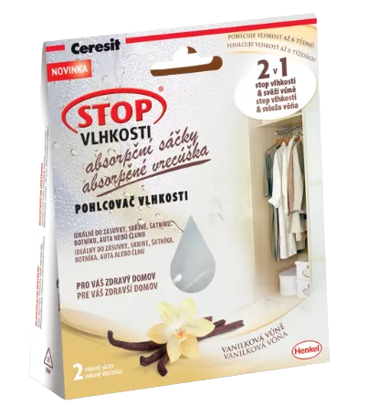 CERESIT STOP VLHKOSTI - Absorpčné vrecká vanilka - 2x50 g