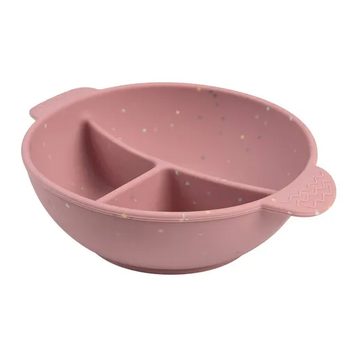 CANPOL BABIES Miska silikónová delená s prísavkou Dots 360ml - ružová