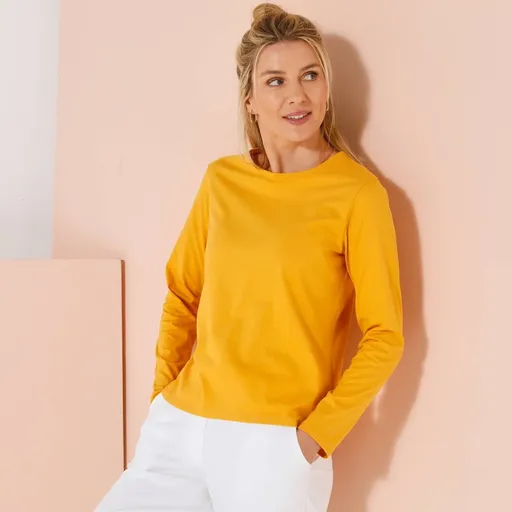 Jednofarebné tričko s dlhými rukávmi