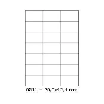 Samolepiace etikety 70 x 42,4 mm, 21 etikiet, A4, 100 listov