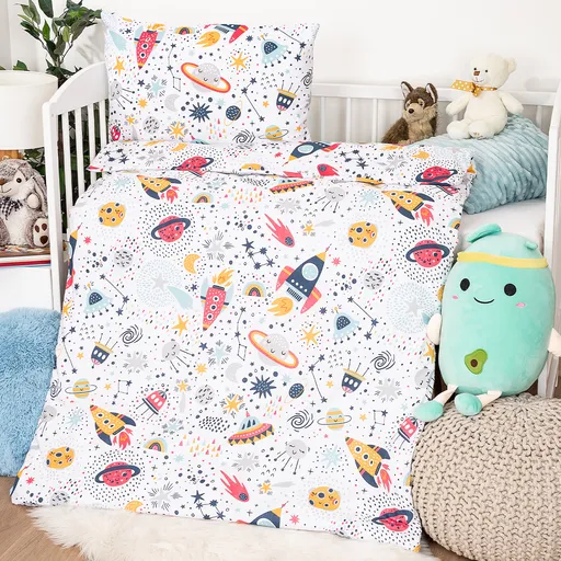 4Home Detské bavlnené obliečky do postieľky Cosmic Adventure, 100 x 135 cm, 40 x 60 cm