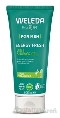 WELEDA For Men Energy Fresh 3in1 sprchový gél, citrón 200 ml