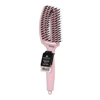 Olivia Garden Fingerbrush Combo Medium Pastel Pink kefa na vlasy so štetinami z nylonu a diviaka