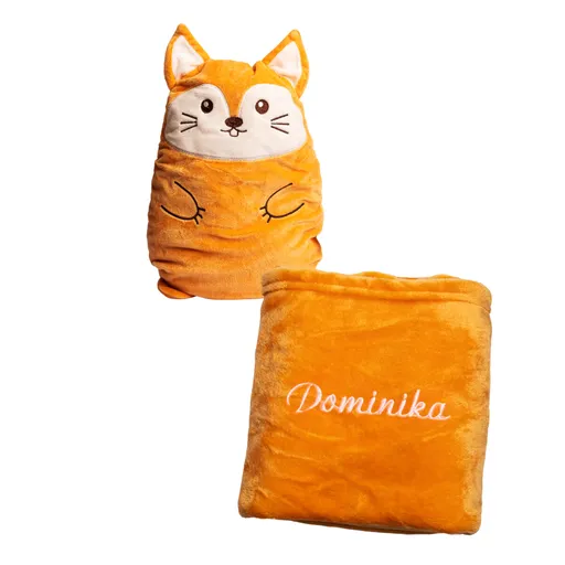 Plyšový vankúšik 2v1 Veverička s výšivkou