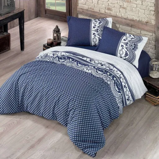 Kvalitex Bavlnené obliečky Canzone modrá, 140 x 220 cm, 70 x 90 cm