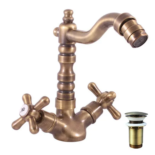 RAV SLEZÁK Morava bidetová batéria s clic-clacom stará mosadz mk121.5/9sm MK121.59SM