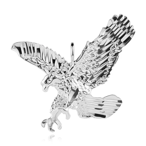 Strieborný prívesok 925 - trblietavý útočiaci orol