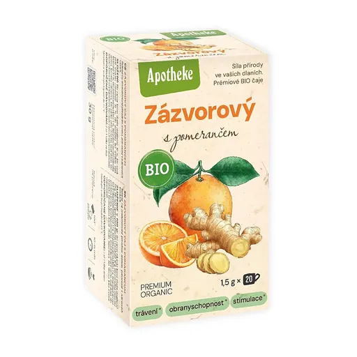 APOTHEKE Zázvorový s pomarančom čaj BIO 20 sáčkov