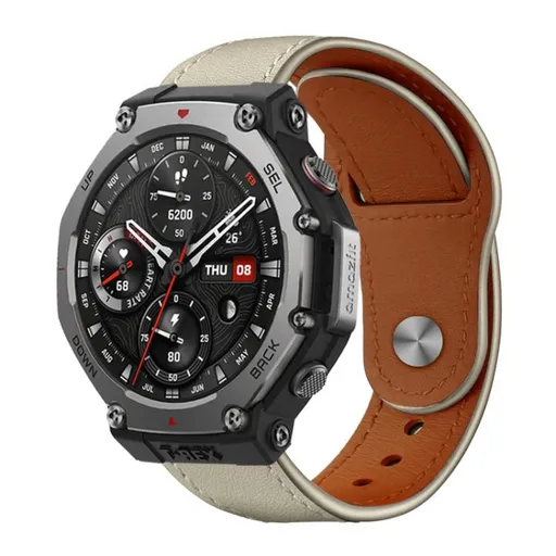 xDfind LEATHER Kožený remienok pre Amazfit T-Rex 3 béžový