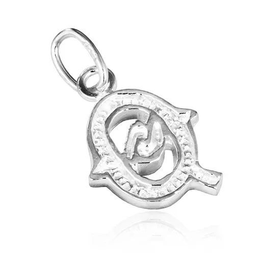 Strieborný prívesok 925 - písmeno Q s dekoráciou