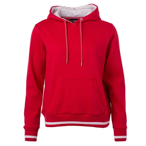 James & Nicholson (Daiber) Dámska mikina s kapucňou Club JN777 - Červená / biela | L
