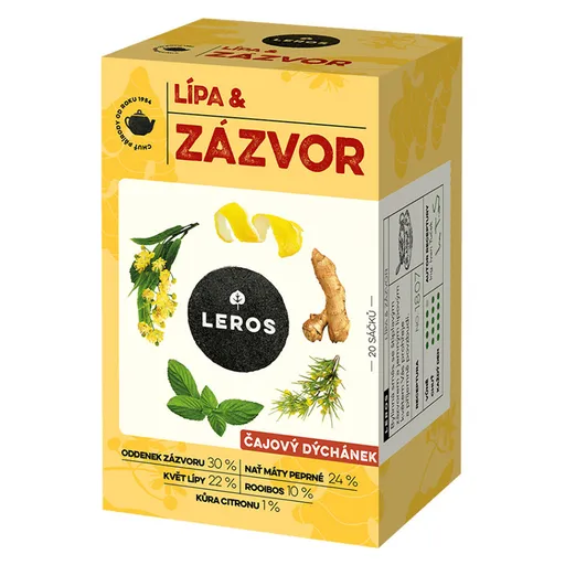 LEROS Čajová chvíľka lipa a zázvor 20 sáčkov