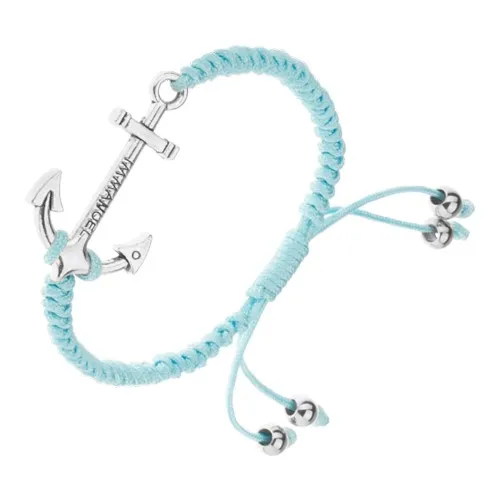 Nastaviteľný náramok na ruku z modrých šnúrok, veľká lodná kotva