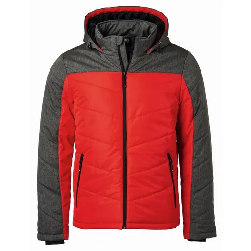 James & Nicholson (Daiber) Pánska prešívaná zimná bunda JN1134 - Červená / antracitový melír | L