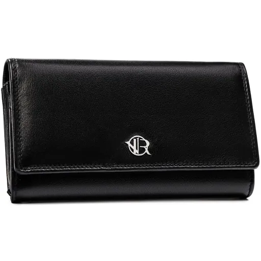 Čierna kožená dámska peňaženka vhodná aj na technický preukaz – Rovicky