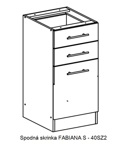 Tempo Kondela Kuchynská skrinka FABIANA S-40 SZ2 | dub sonoma FABIANA: Spodná skrinka FABIANA S-40 SZ2 / (ŠxVxH) 40x82x46 cm