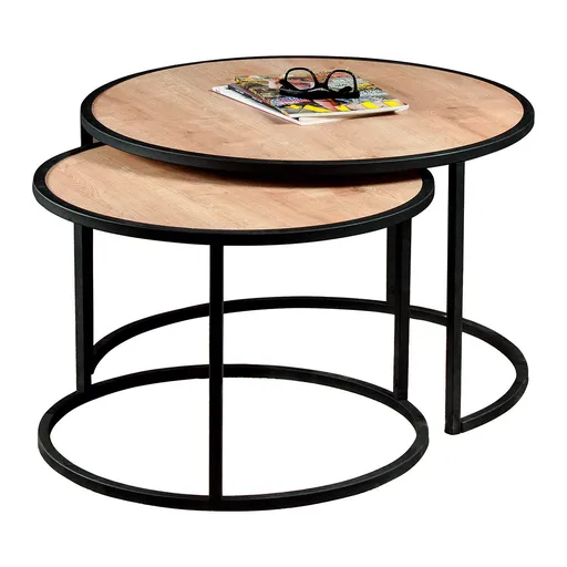 Odkladací stolík Tambur Oak, 2 ks