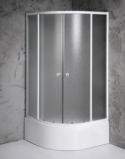 AQUALINE - ARLEN štvrťkruhová sprchová zástena 900x900, sklo Brick BTR903