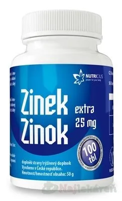 Nutricius Zinek EXTRA 25 mg 100 tabliet