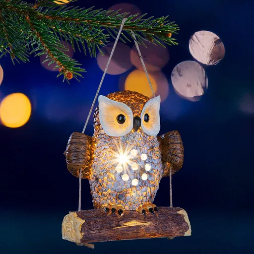 Haushalt international Solární dekorace Sova na houpačce