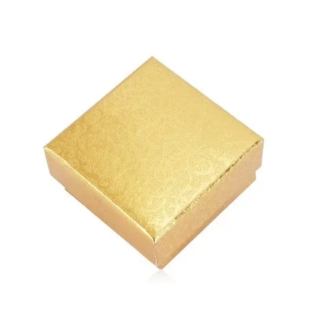 Darčeková krabička na dva prstene alebo náušnice - popínavá rastlina, zlatá farba