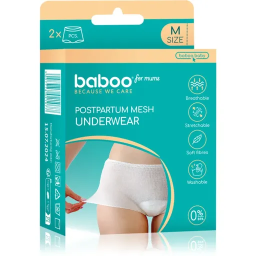 Baboo Postpartum Mesh Pants popôrodné nohavičky veľkosť M 2 ks