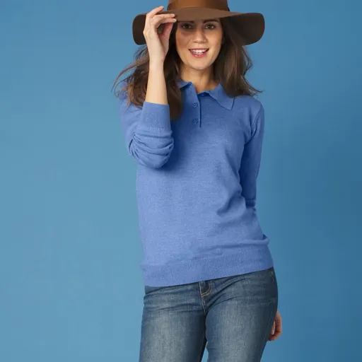 Pulóver s polo golierom, jahňacia vlna