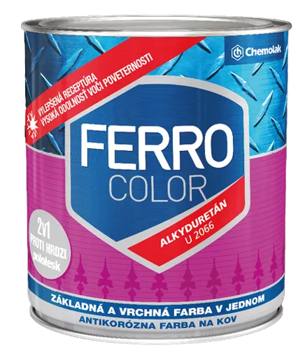 FERRO COLOR U 2066 - Syntetická farba 2v1 0,75 L 1000 - biela