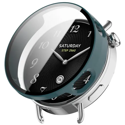 PC FULL COVER Plastový kryt so sklom pre Xiaomi Watch S4 41mm zelený